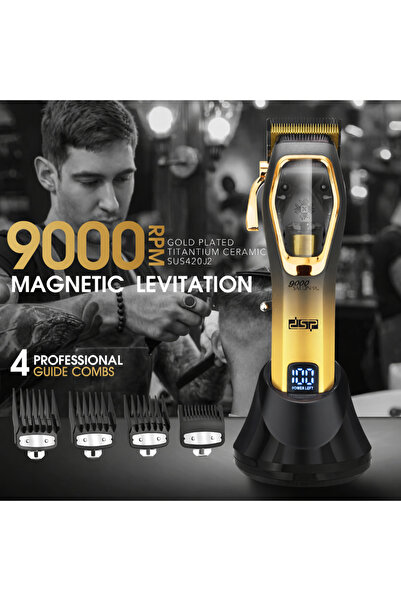 DSP Mașină de tuns profesională Barber Pro 9000RPM, fără fir, lame DLC, încăr...