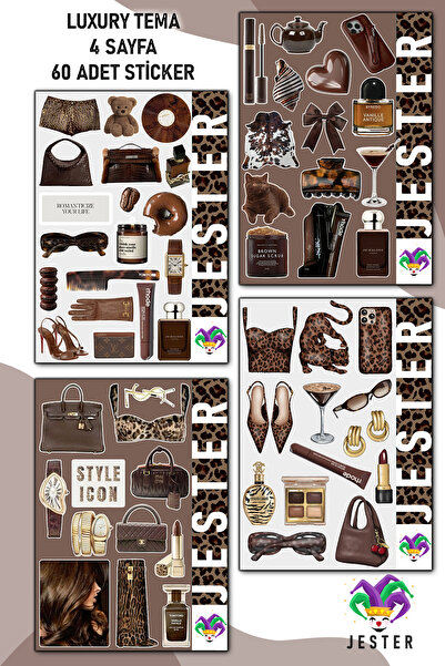 Luxery 4'lü Sticker, Çıkartma, Günlük, Ajanda, Planlayıcı, Bullet, Journal, Scrapbook