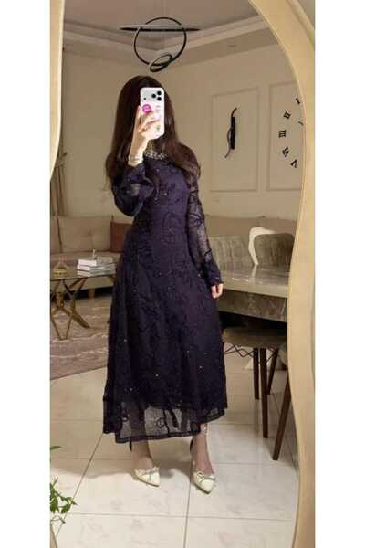 CACHE MONNEY Embroidered lace evening dress