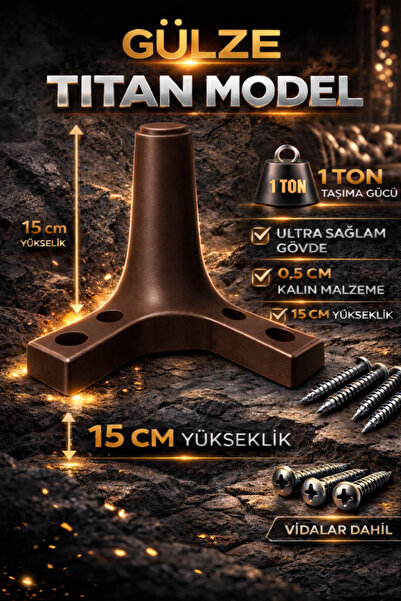 GÜLZE (15 cm) Ultra Durable Titan Model Furniture Legs, White-Black-Brown-Ant...