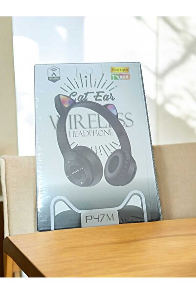 Cat ear P47M Wireless Cat Ear Headphones. Purple/Pink