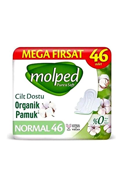 Molped Pure & Soft Cilt Dostu Organik Pamuk Normal Hijyenik Ped 46 Adet Mega ...