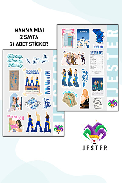 Jester Mamma Mia Sticker, Çıkartma, Günlük, Ajanda, Planlayıcı, Bullet, Journ...