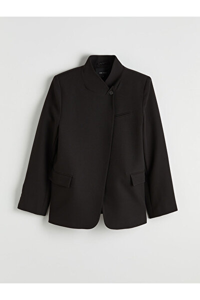 LC Waikiki Black stand-up collar women's blazer jacket by gülüs gi̇yi̇m