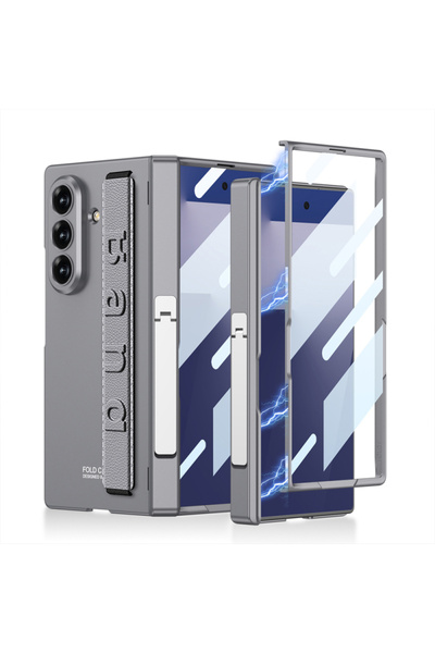 Paladyum Case Samsung Galaxy Z Fold 7 Compatible Screen Protected Hard Gray C...