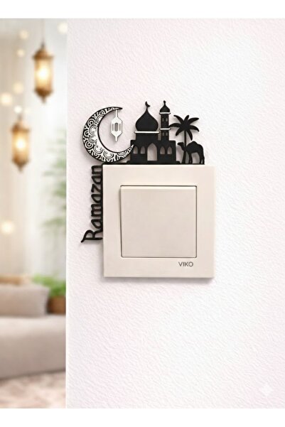 ETERNA Ramazan Priz & Anahtar Üstü Dekoratif Süs Türkçe Ramazan Yazılı Siyah ...