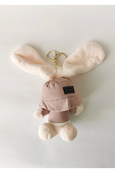 Halley Concept Cute Long-Eared Rabbit Plush Toy Keychain Charm Pink