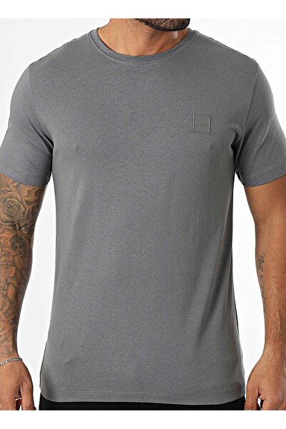 BOSS Bisiklet Yaka Gri - Gümüş Erkek T-Shirt Tales_50508584