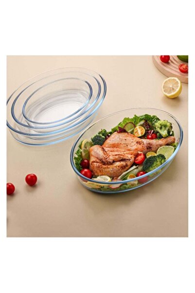 La Opala Laopala 0.7L+1.6L+2.4L OVAL BAKING TRAY SET - LAOPALA