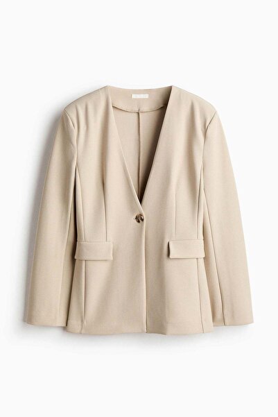 H&M Collarless jersey blazer