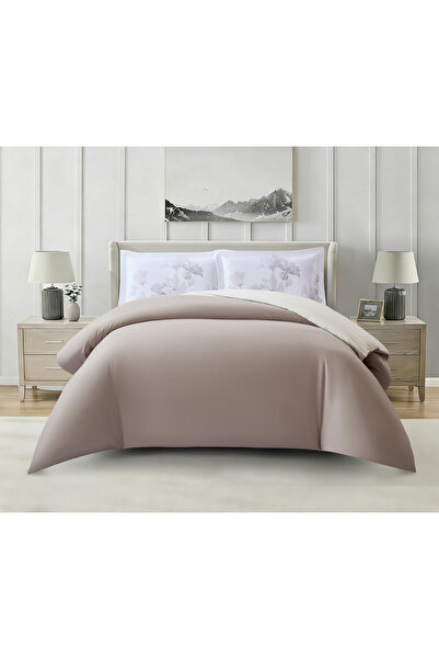 Donetella Solid 4Pc Duvet Cover Set, Queen Size 200×230cm, Brushed Microfiber...