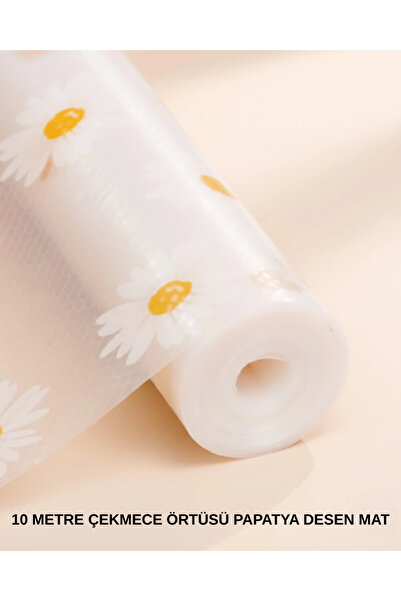 Epilons 10 Meters Daisy Patterned Non-Stick Non-Slip Drawer Cover