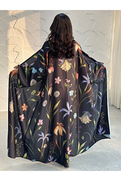 Noon Noora Fashionable Printed Robe and Headscarf Two-piece Set