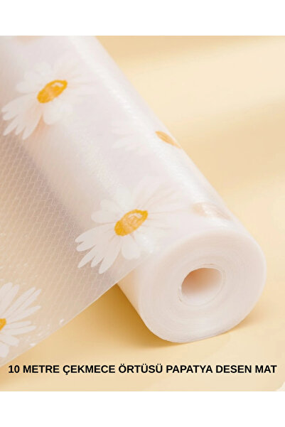Epilons 10 Meters Daisy Patterned Non-Slip Cabinet and Drawer Mat