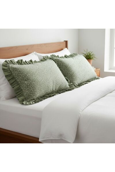MundoLindo Ruffled Pillowcase Set of 2 Single Size 100% Organic Cotton 50X70 ...