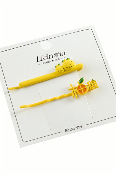 FREEDOM STOREE Cataramă din sârmă emailată cu tematică de lămâie, 2 bucăți