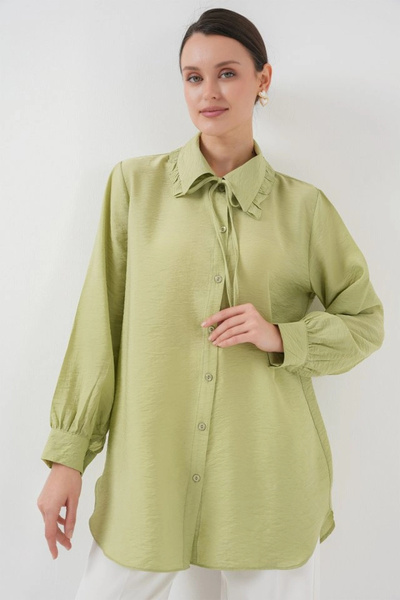 nedo7 Frilly Long Shirt Tunic 5952 - Çağla
