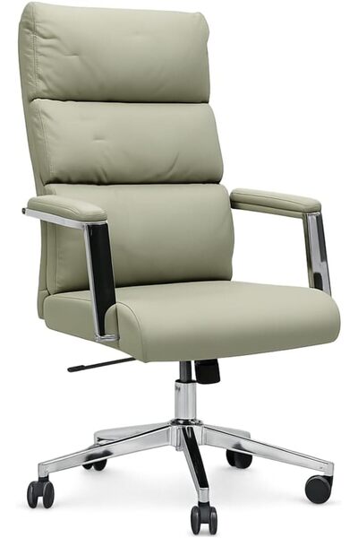 Afifa Furniture Beige Leather Executive Office Chair