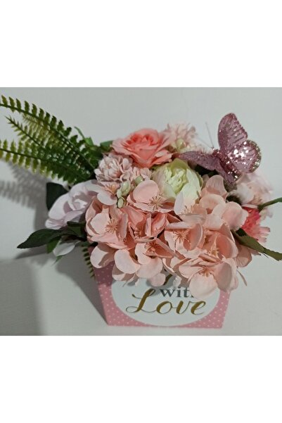 Pasiunea Florilor PINK BOX "WITH LOVE" WITH PINK FLOWERS