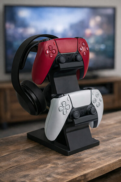 AGELON PlayStation 5 Uyumlu 2’li Kol ve Kulaklık Tutucu Stand