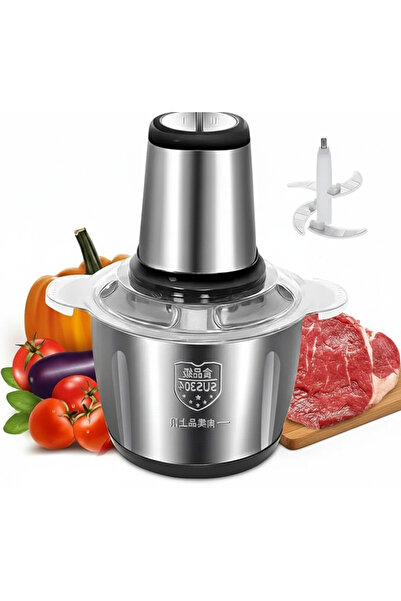 DUX Electric vegetable & Meat Grinder, 3L Stainless Steel Electric Food & Sal...