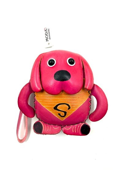 MD Moda Accessories محفظة جلدية صغيرة وسلسلة مفاتيح بتصميم كلب لطيف