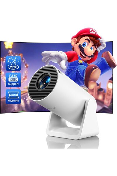 Wan Electronics WiMiUS [270°Adjustable Stand] Mini projector with WiFi and Bl...