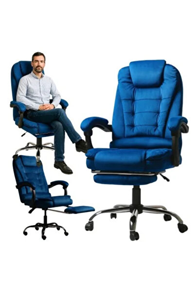 JollyMag Blue Office Chair with Foot Support
