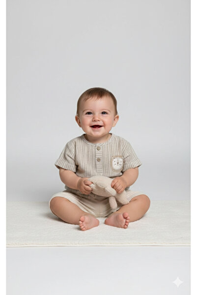 Kidaxi Striped Muslin Shirt Shorts Set