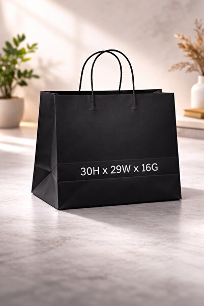PureEarth Paper Bag Black Twisted Handle -Medium (34H x 34W x 18G) – 80 GSM –...