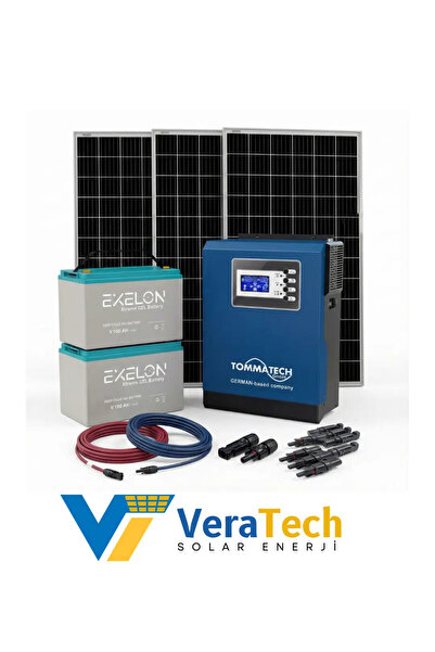 TSM VeraTech Güneş Enerjisi Bahçe Evi Solar Paketi 350W Güneş Paneli, 100AH J...