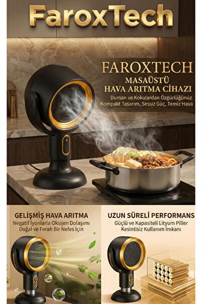FaroxTech Masaüstü Taşınabilir Davlumbaz - Sigara Dumanı Ve Yemek Kokusu Gide...