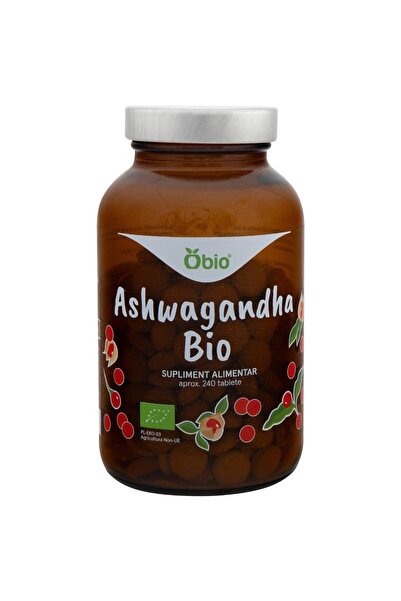 OBİO Ashwagandha, bio, 240 de comprimate (120 g)