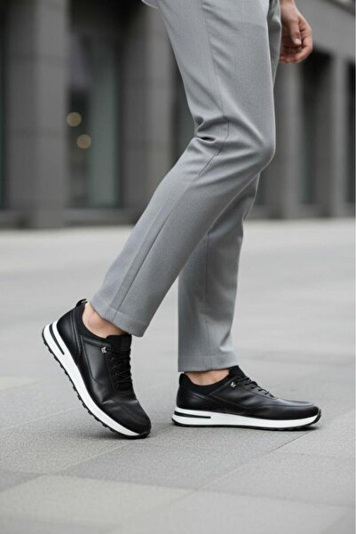 Carefree حذاء كاجوال جلد أسود للرجال M860