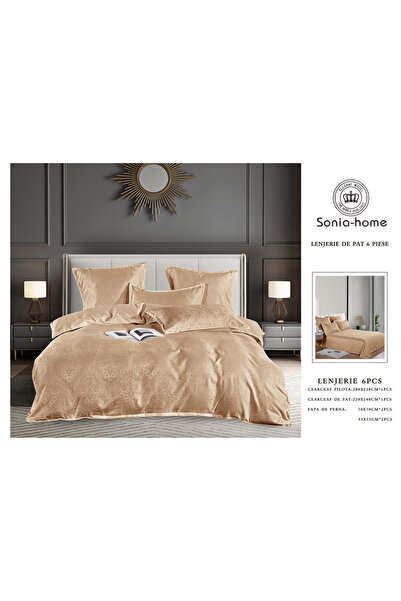 FIONNA.RO Satin Jacquard Duvet Cover Set With Embroidery Inserts - Imperial B...