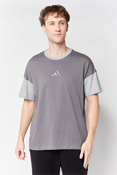 adidas Men Loose Fit Short Sleeve Outdoor T-Shirt, Grey