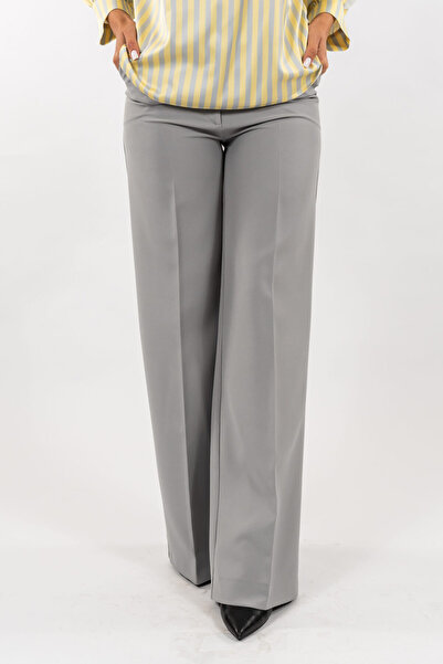 Gorgeaux Elegant Grey Fabric Pants - M(38)