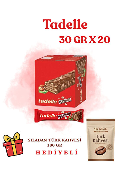 Tadelle Maxinut Çikolata Kaplamalı Gofret 30 Gr x 20 Adet + Sıladan Kahve (10...