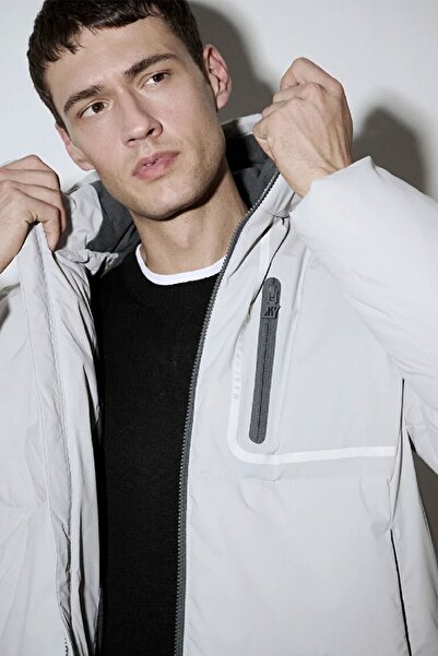 Mavi Erkek Kapüşonlu Ceket