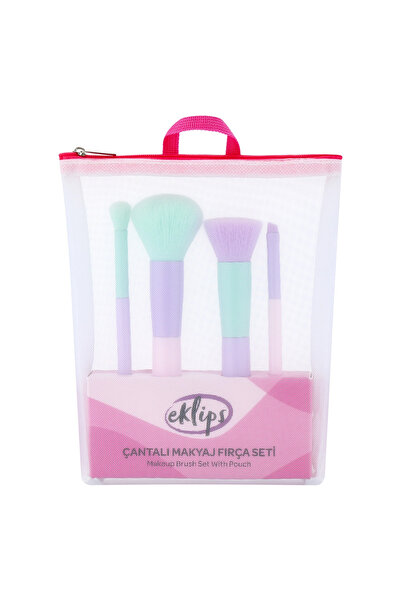 eklips Çantalı Makyaj Fırça Seti 4'lü