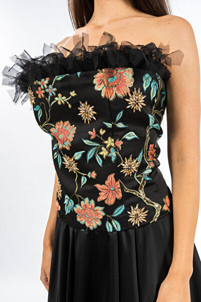 Gorgeaux Elegant Black Floral Sleeveless Top Esra - XL(42)