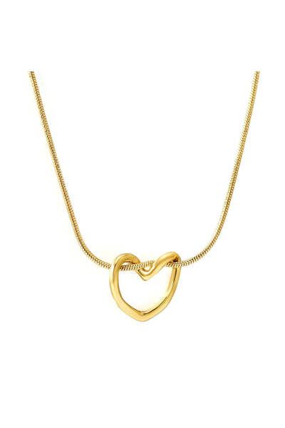 Pursehuit Gold-coloured necklace, made of stainless steel, blown with 18k gol...