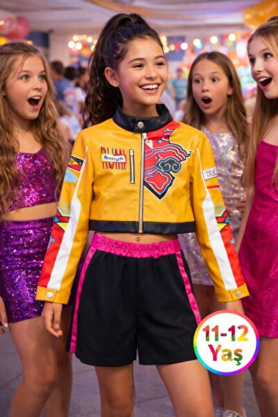 TOYFEST İblis Avcıları K-POP Karakteri Rumi Dizisi Cosplay Deri Ceket Etek 2 ...