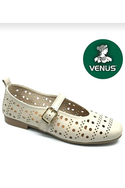 Venüs 26484500Y حذاء باليه نسائي يومي من الجلد الطبيعي