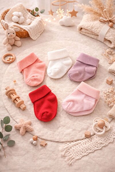 Peppino Organic Cotton Unisex 5-Piece Premium Newborn Baby & Kids Socks