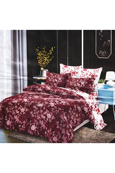 FIONNA.RO Satin Cotton Underwear 4 Pieces - Burgundy Floral