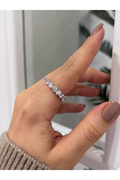 bestmysilver Kadın Gümüş 4mmTaşlı Tamtur Yüzük (ADET)