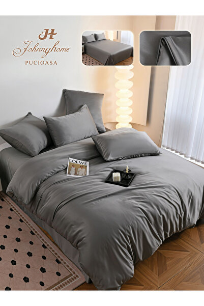 FIONNA.RO Premium Duvet Cover Set Linen 6 Pieces - Grey
