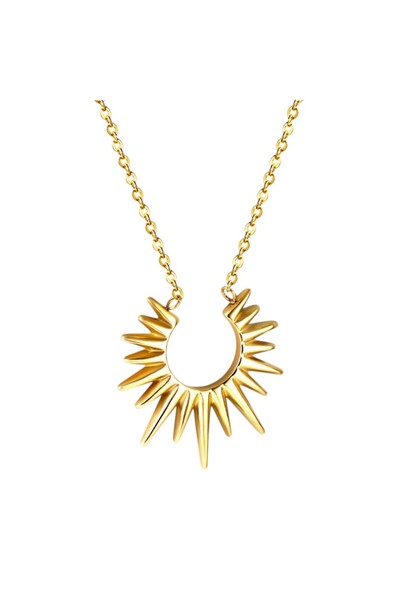 Pursehuit Gold-coloured necklace, made of stainless steel, blown with 18k gol...
