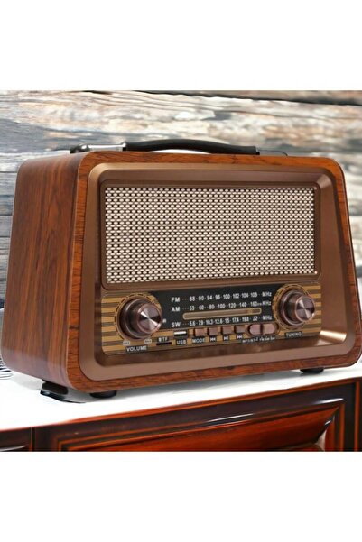 özgürce Büyük Boy Bluetooth Radyo, Usb Destekli, Güçlü Ses, Nostaljik Tasarım